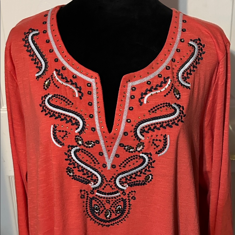Women’s Lavish Plus Embroidery & Embellishments Top / Blouse 3X - Picture 3 of 7